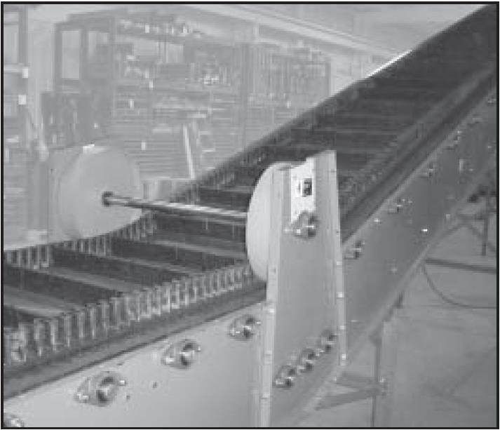 The wheels guide the belting through curves on the conveyor and are used on both