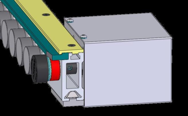 Motor Replacement Procedure : (you will need access to the open end of the rail) 1) Turn off Power to the Conveyor. 2) Loosen the belt tensioner to relieve tension on the timing belt (See Page 9).