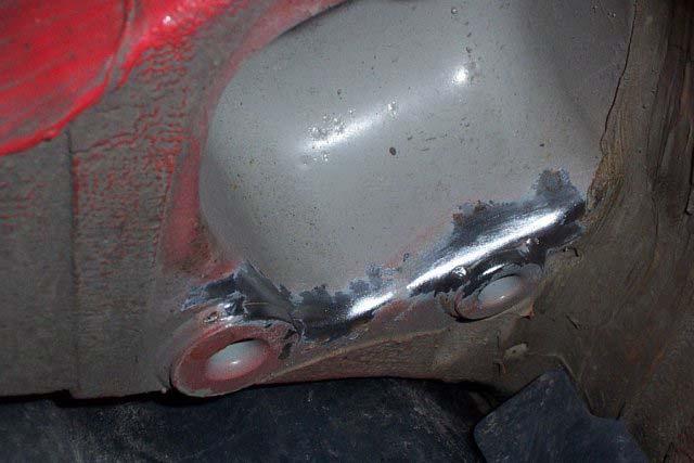 Suggested Chassis Reinforcement Many times trailing arm mounts become cracked and can actually start to pull out of the chassis. If not properly taken care of they WILL pull all the way out.