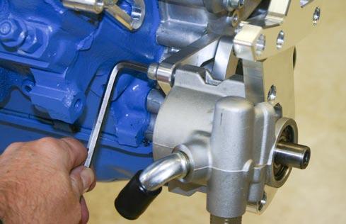Fig-9: Install the power steering bracket and pump assembly to the Main Front Bracket (30411-A) with Two (S144) 5 16-18 x