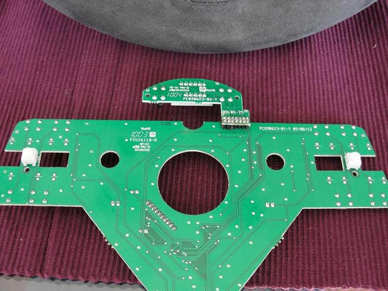 Step 29 Get your new steeringwheel pcb that comes with the upgrade kit, turn it around so you are facing the back of the pcb.