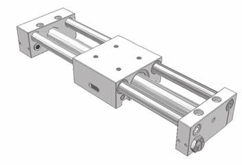 uided Version / Range & Options Range Magnetic Rodless Cylinder, guided version Available in 3 diameters with possible strokes up to 15 mm (59 in). 4 tapped mounting holes on the carriage.