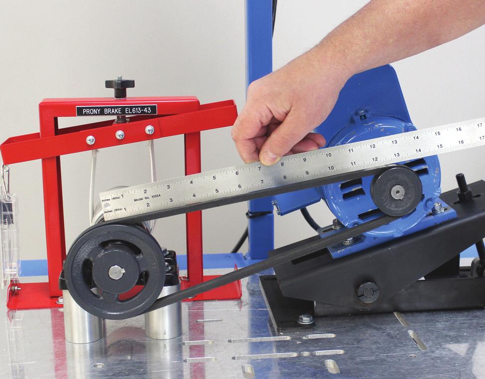 4. Use the 36-inch steel rule to measure the belt span, as shown in figure 55. This will allow you to determine how far to deflect the belt when you measure the force. Belt Span (in/mm) Figure 55.
