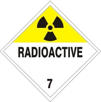 Word-coded (hazard class name). For example: o Explosives o Corrosive o Dangerous (may be used with mixed loads) Here is an example of the DOT placard for a radioactive hazard Symbol-coded.