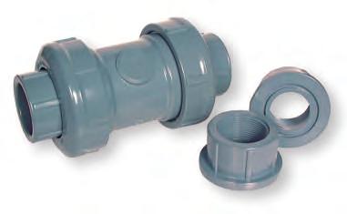 pvc-c Spears True Union Check (Non-Return) Valve Description: In-line cone check valve Mounting: In a vertical position Maximum Fluid Pressure at 20 C: Sizes up to 2-16 bar; sizes 2 1 /2 to 6-10 bar