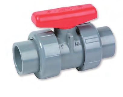 PVC-U Spears True Union 2000 Standard Ball Valve Description: In-line double union ball valve Maximum Fluid Pressure at 20 C: Sizes 1 /2 to 2-16 bar; sizes 2 1 /2 to 4-10 bar All sizes flanged - 10