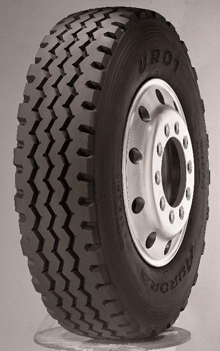 UR 01 Steering axle tyre Suitable for on/off road transport Available in sizes : 1200R20 12R22,5 205/75R17,5 315/80R22,5 The multifunctional tyre for heavy duties.