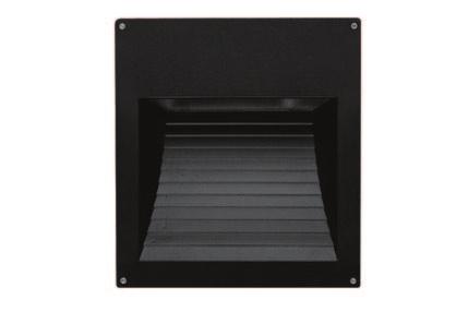 LLF755 Low Level Flood with Anti-Glare Faceplate Required Wall Recessed Opening: Width: 8 3/4" x Height: 9 5/8" Depth: 4 3/16" Applications: Rectangular recessed wall luminaire with a complete