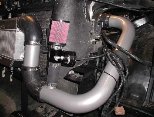 Coolant Intercooler Hose and Tubing 13 Connect the intake tube (#281) to the twisted 45 & 90 tube (#022) using a 3 to 3-1/2 rubber coupler and one #52 hose clamp and one #64 hose clamp.