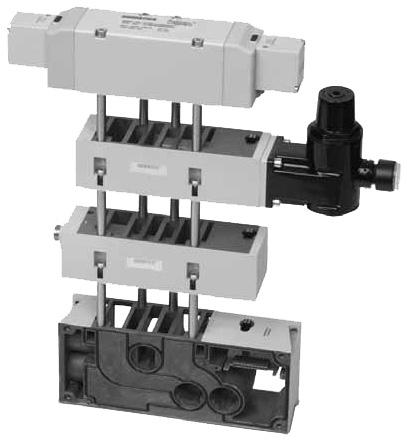 0 Series Multipole Connections Example Order Sandwich Pressure Regulators and Speed Control Type: RS / RD / RE / RT When ordering a valve with regulator mounted on a manifold and sandwich speed