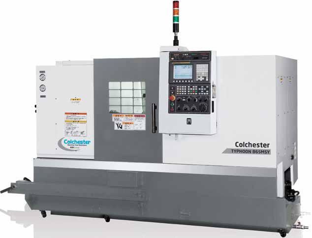 Colchester Typhoon B Series Slant Bed CNC Turning Centres Chuck Size : 8 / 10 Bar Capacity: Ø52mm / Ø65mm / Ø75mm Max. Working Length : 500mm / 470mm Max.