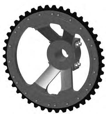 Sprockets The driven sprocket, also known as a bull gear, for the 78 chain that Allied-Locke Industries offers is the combination cast iron hub with attached UHMW segmented teeth.