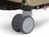 Four-inch, twin wheel casters are corrosion resistant and roll with ease.