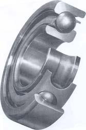 The bearing shown in the figure is called Single row deep groove ball bearing. It is used to carry radial load but it can also take up considerable amount of axial load.