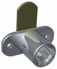 ACK CAM LOCK HORIZONTAL FLANGE This lock is ideal for use on drawers and cupboards. Rotating the key results in 180º rotary cam movement. The lock fits into a 19.