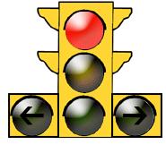 Red If you see red light as shown in diagram 9, come to a complete stop before entering the intersection and before the stop line, or pedestrian or zebra crossing, if any.