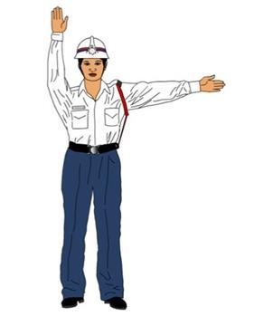 Following pictures illustrate different hand signals used by the traffic