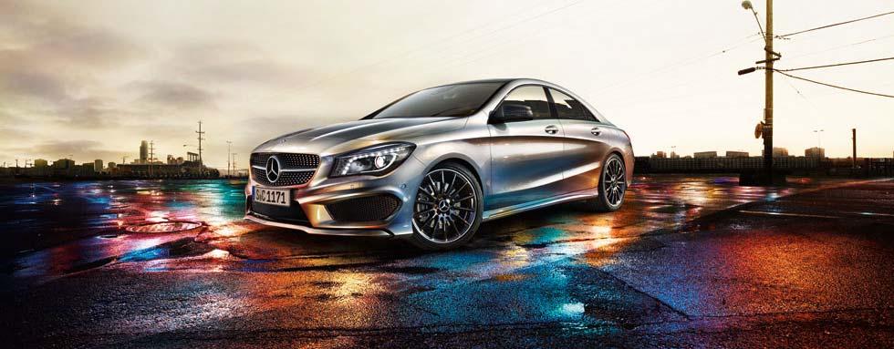 CLA Key Highlights Aggressive, four-door design with studded diamond grille Advanced dual-clutch 7-speed automatic transmission with shift paddles Power front sport seats with memory Nappa leather