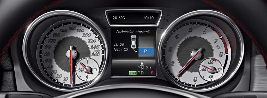 Innovation: PARKTRONIC with Active Parking Assist Stand alone option At speeds below 36 km/h PARKTRONIC with Active Parking Assist automatically searches for suitable parking spaces (perpendicular &
