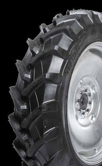 Radial tire construction lessens severe wheel tracking and compaction beneath sprinklers while