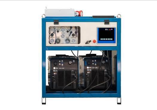 System Composed by: CONTROL BOX The Box contains the two Power Sources Miller PipePro 400XC-CE, Electric panel (RAD), Dual welding gas mixer
