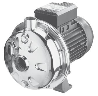 CDX (L) in AISI 304 and in AISI 316 Single impeller centrifugal electric pumps with hydraulic parts in AISI 304 and AISI 316 stainless steel.