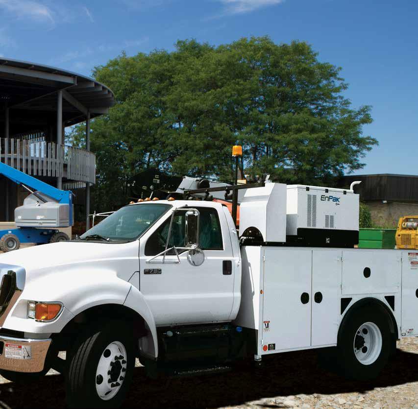 Performance and Efficiency EnPak s 24.8 hp diesel engine uses up to 30 percent less fuel than a work truck s engine and costs much less to maintain.