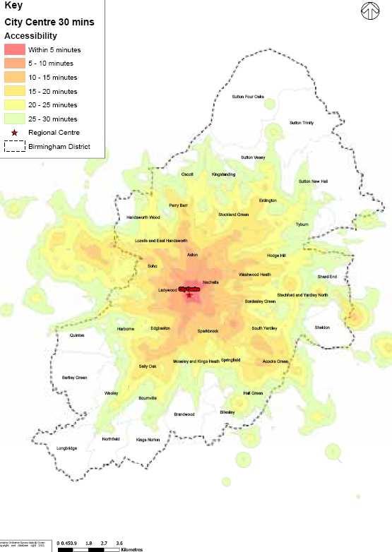 City centre accessibility by