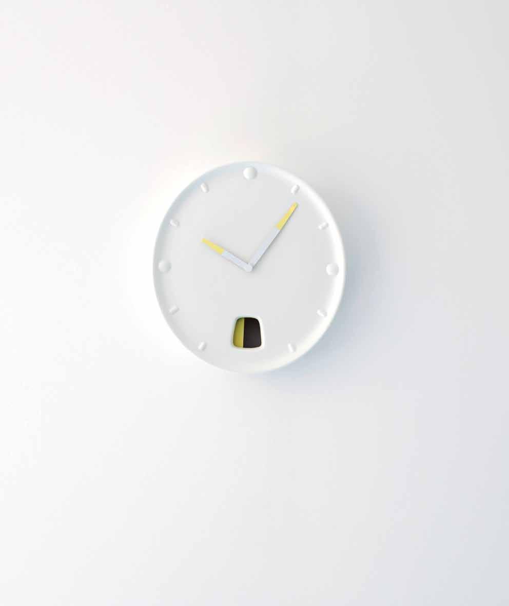 Miscellaneous / 34 guichet Inga Sempé IS 05 Horloge murale Céramique émaillée, balancier et aiguilles en métal laqué,