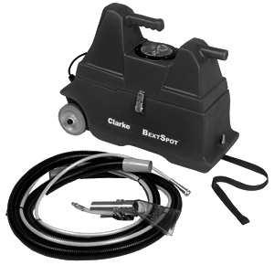 BEXTSPOT HAND HELD CARPET EXTRACTOR Standard Features Include * 2.5 Gallons Recovery * 94 CFM Air Flow * 2 Gallons Solution * Strong 85 in. water lift * 55 PSI Solution Spray * 3 1/2 in.