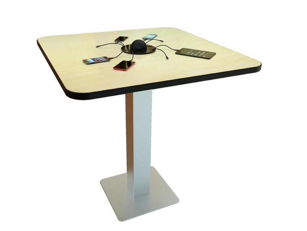 Power Table Options Sit Custom Stand 36 or 40 Top Round or Square 5 Finish Options Power Hub KB Charging Tech/Cables 36 or 40 Top Round or Square 5 Finish Options Power Hub KB Charging Tech/Cables