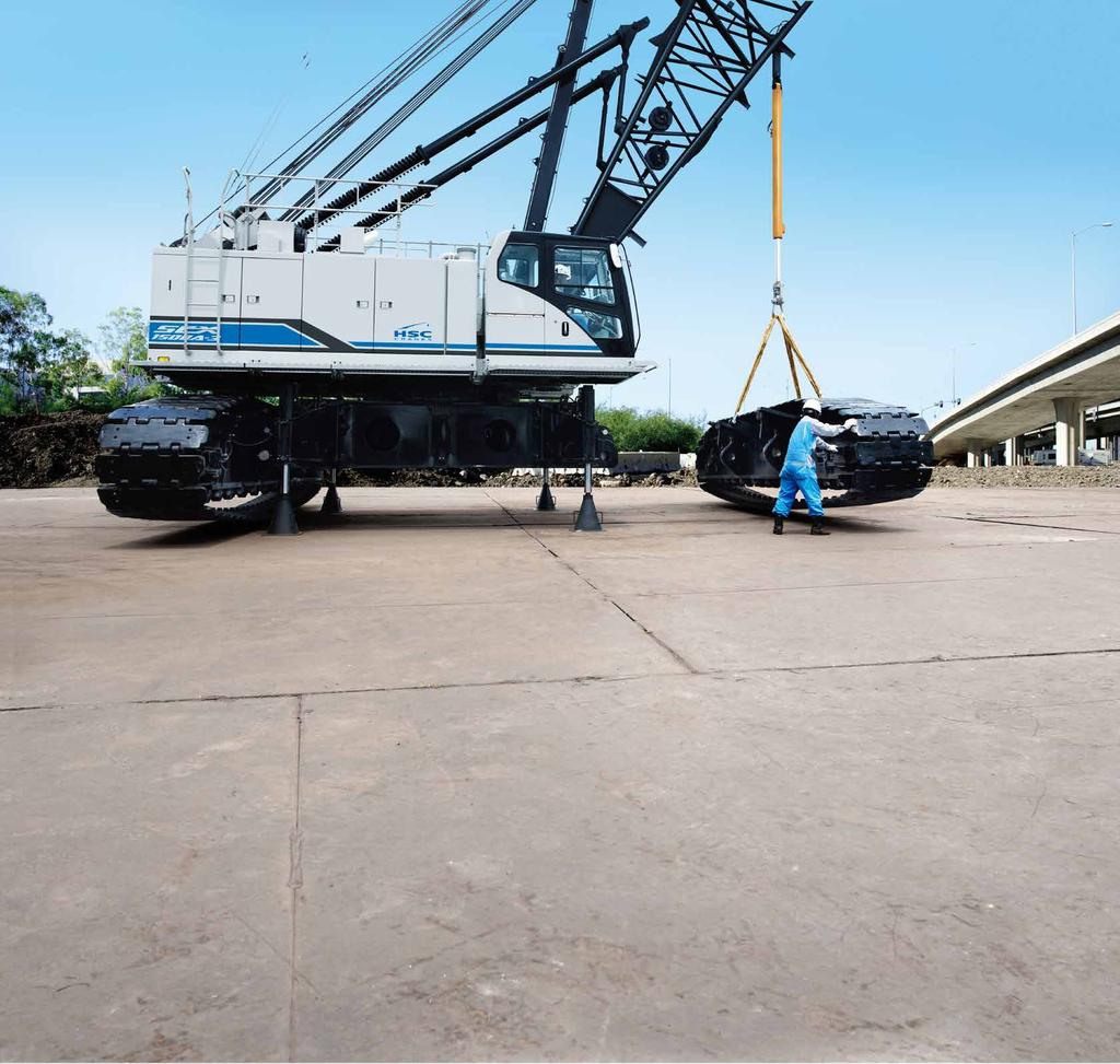SCX1500A3 TRANSPORTABILITY Speedy and sart. Exceptional transportability and assebly guarantees better results. The crane represents exceptional value when transporting it between sites.