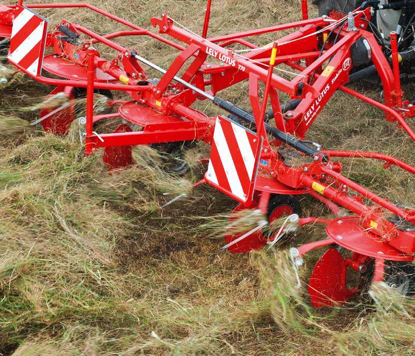 Lotus hook tine + stability = speed Lely Lotus tedders have a far higher output than competitive machines.