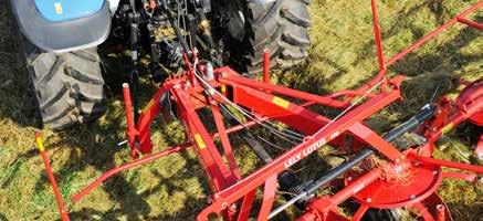 Always stable Even when operating in awkward crop or field conditions, the tedders cannot sway.