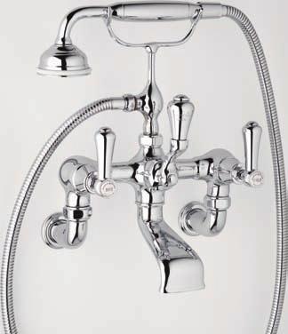 handshower and cross handles Also available: 3006 deck mounted bath filler only with cross
