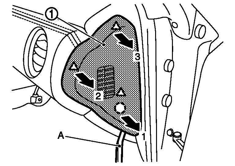 Page 11 of 14 Pull the instrument side finisher RH in lateral direction in order of 1-3, and then disengage the clip and the pawls. 35.Remove the body side welt RH. Refer to Removal and Installation.