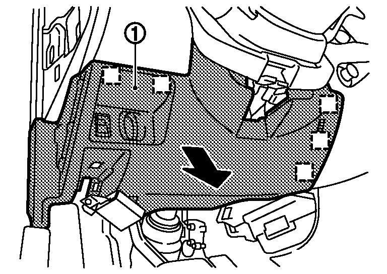 Page 7 of 14 18.Remove the instrument lower panel (driver). Remove the hood opener lever mounting bolts.