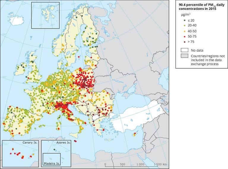 Air pollution in Europe A widespread issue PM 10