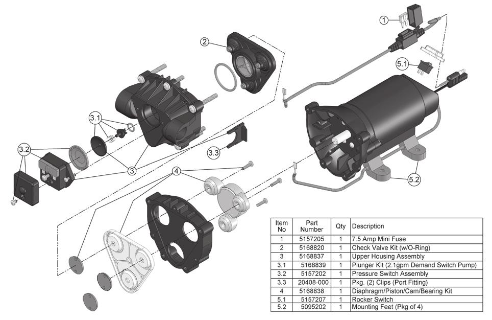 EXPLODED VIEWS & PARTS LISTS CONTINUED PUMP
