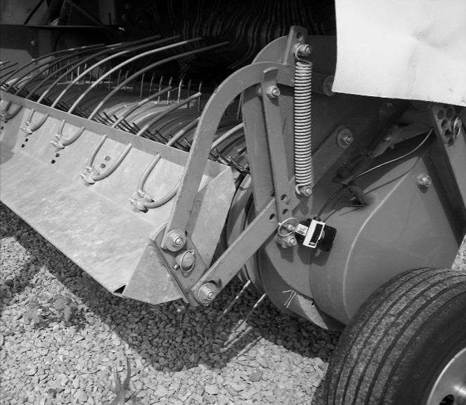 Common mounting locations for Round Balers (continued) Krone Round Balers Mount the Hay Indicator as shown on the side of the sheet metal (Option 1 Mounting Style).