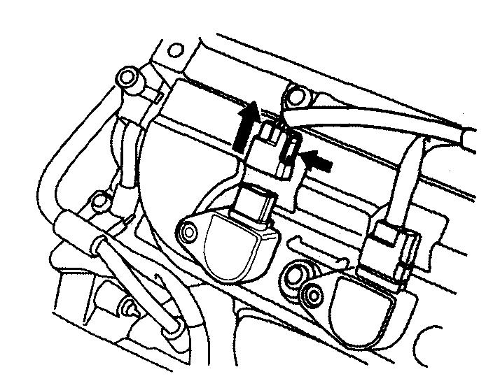 Spark Plugs 3. Disconnect the wire connector from the ignition coil by pushing on the lock tab and pulling on the connector. Pull on the plastic connector, not the wires.