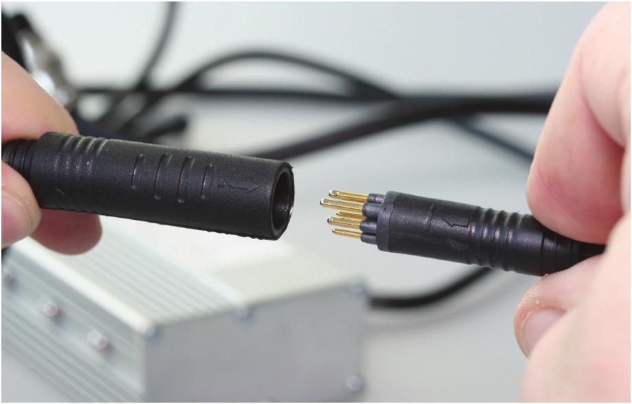 Before cable connecting, check the contacts and make adjustments to ensure perfect contact pins with the opposite connector pins.