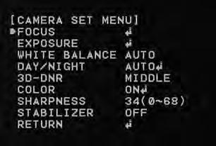 Operation 31 Camera menu settings Focus setting The camera adjusts the focus automatically by sensing the center of the picture.