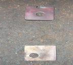 IDENTIFY PLATE WASHERS OFFSET HOLE IN WASHER A DESIGNATES WHICH SIDE OF THE VEHICLE THE WASHER WILL GO ON Front of Vehicle Washer B DRIVERS SIDE Washer A Outside of Frame Washer A will be installed