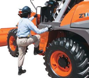 The short-stroke suspension seat is provided as standard equipment to absorb shocks and vibration during operation,