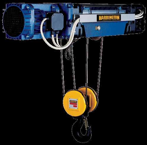 HARRINGTON ELECTRIC WIRE ROPE HOISTS Deck/Base Mounted or Lug Suspended Hoists For permanent installation or double-girder trolley applications, the Harrington deck/base mounted or lug
