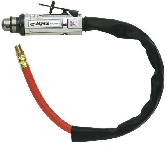 Low Speed Buffer 4,000 RPM Includes quick change chuck, rear exhaust & whip hose For passenger, light truck tires & innerliners 1/2" Reversible Air Drill With rear exhaust hose kit Low Speed Buffers