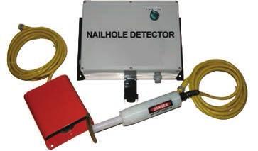 Tire Inspection HAWKINSON NDT III Tire Inspector Detector circuit finds more flaws than the NDT II Automatically stops at injury Inspect more than 100 tires in an 8-hour shift, reduce inspection time