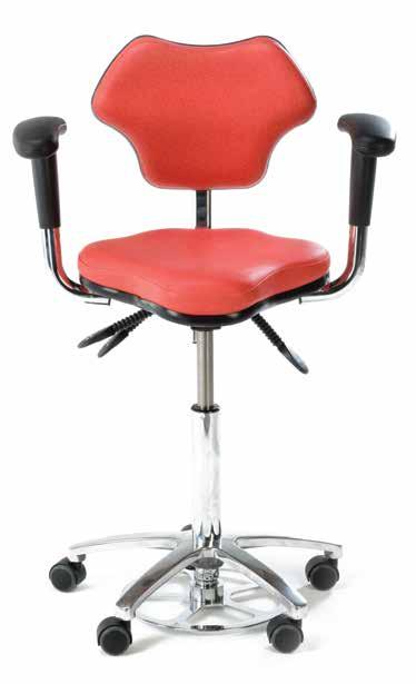 Glides for added stability on high models 6175 Height adjustable armrests 6174 Foot height control operation 6176 Foot support ring for standard model MC6158 MC6159 Surgeons chair - standard model