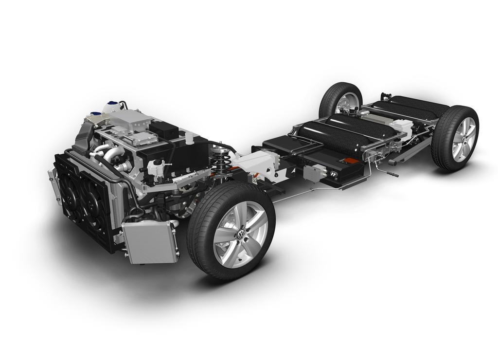 Sample Fuel cell drivetrain FC-System w/ eletric charging compressor hydrogen storage Li-Ion-battery 80 kw